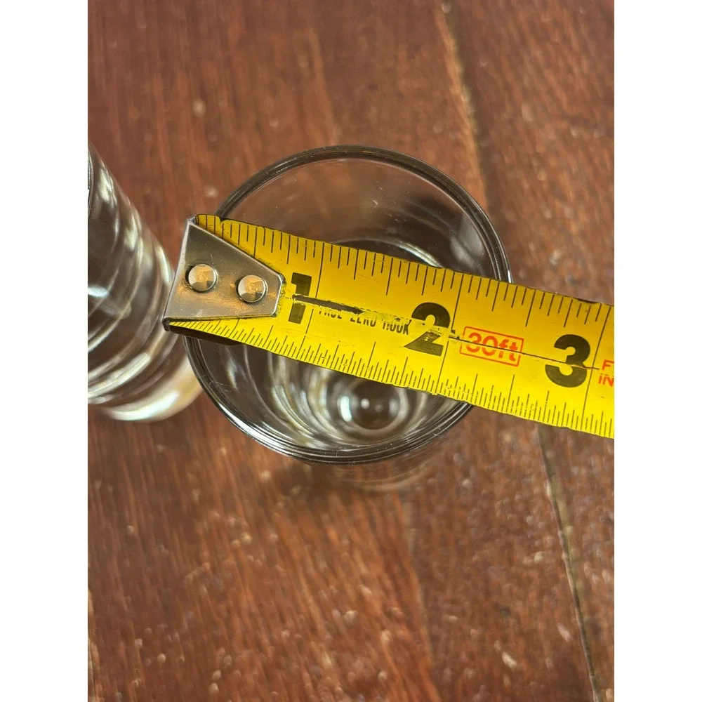 Set of 3 Bullet‎ Glasses Heavy Base Teardrop Bubble Clear Glass Barware 4.25